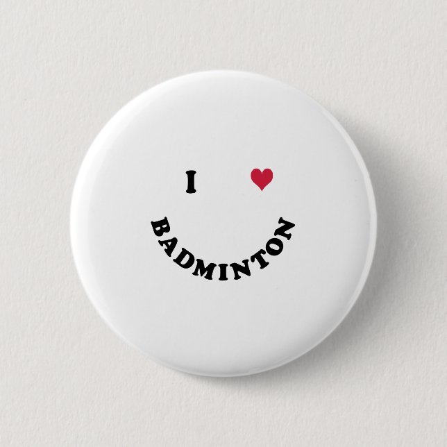 Badminton 6 Cm Round Badge (Front)