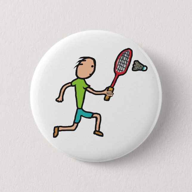 Badminton 6 Cm Round Badge (Front)