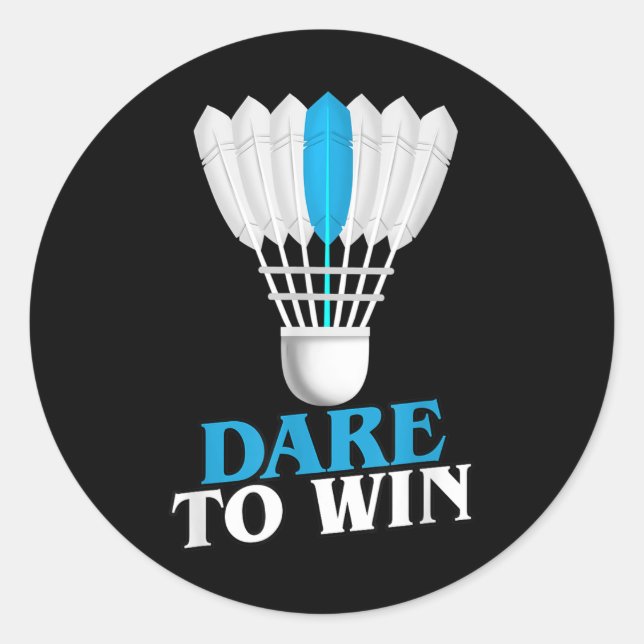 Badminton _8  classic round sticker (Front)