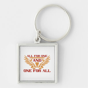 Badminton - All for one and one for all Key Ring