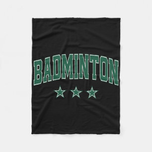 Badminton All Green Stars Clic Retro Varsity Text  Fleece Blanket