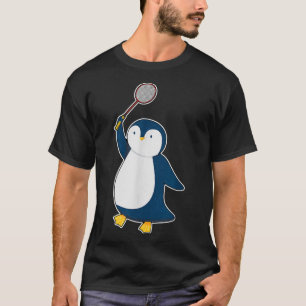 Badminton And Shuttle Player Penguin  T-Shirt