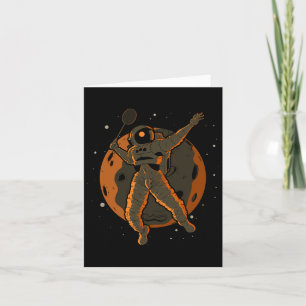 Badminton Astronaut Outer Space Spaceman Card