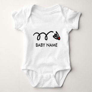 Badminton baby outfit with personalised name baby bodysuit