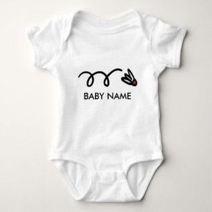 Badminton baby outfit with personalised name bodysuit