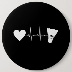 Badminton - Badminton Ball Heartbeat 6 Cm Round Badge