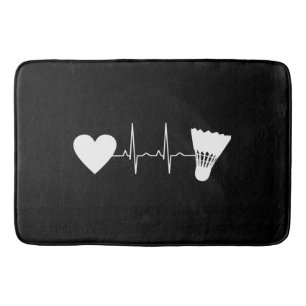 Badminton - Badminton Ball Heartbeat Bath Mat