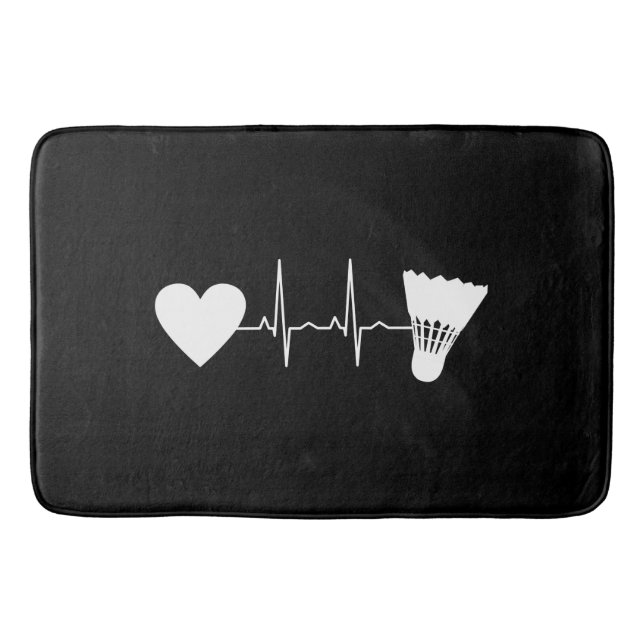 Badminton - Badminton Ball Heartbeat Bath Mat (Front)