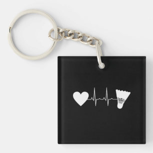Badminton - Badminton Ball Heartbeat Key Ring