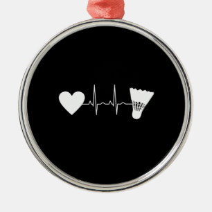 Badminton - Badminton Ball Heartbeat Metal Tree Decoration