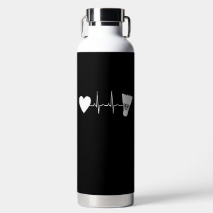Badminton - Badminton Ball Heartbeat Water Bottle