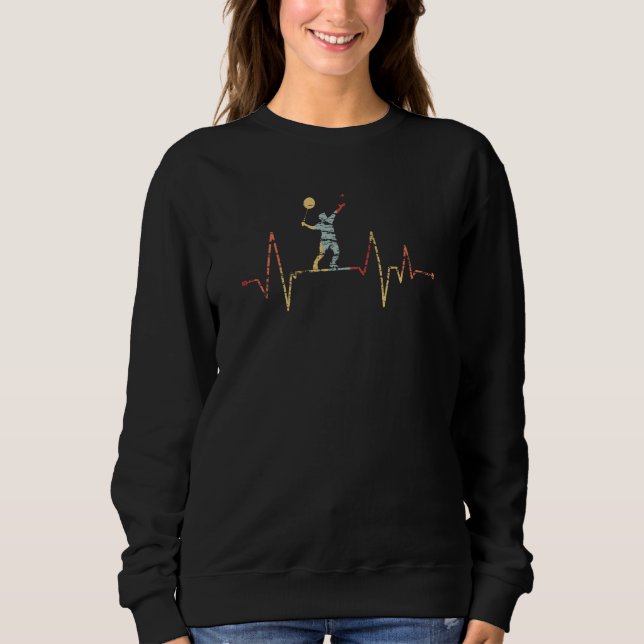 Badminton - Badminton Player Heartbeat Sweatshirt (Front)