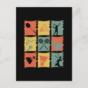 Badminton Badminton Player Retro Postcard