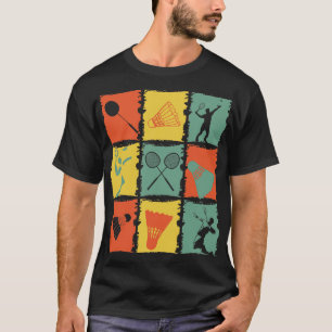 Badminton Badminton Player Retro T-Shirt