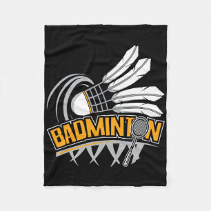 Badminton - Badminton Player Shuttle Birdie  Fleece Blanket