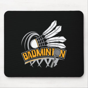 Badminton - Badminton Player Shuttle Birdie  Mouse Pad