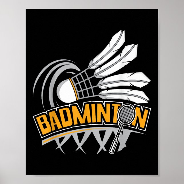 Badminton - Badminton Player Shuttle Birdie  Poster (Front)