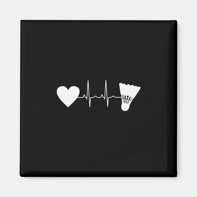 Badminton Ball Heartbeat Magnet (Front)