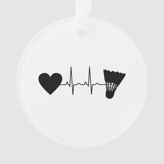 Badminton Ball Heartbeat Ornament (Front)