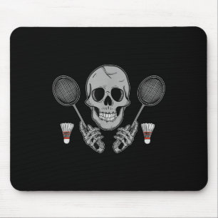 Badminton Birdie Humour Fan Skeleton Horror Hallow Mouse Pad
