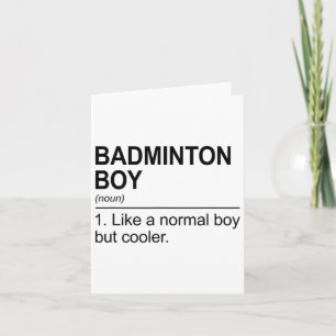 Badminton Boy Noun Definition Shuttle Badminton Pl Card