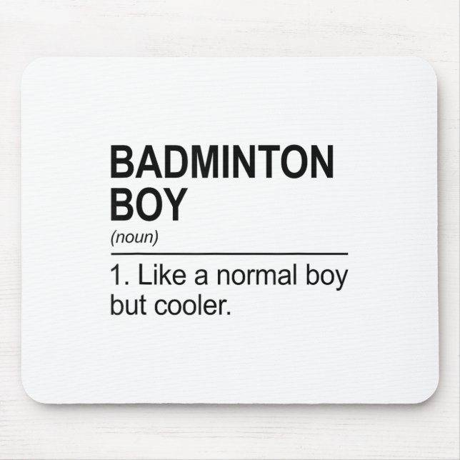 Badminton Boy Noun Definition Shuttle Badminton Pl Mouse Pad (Front)