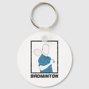 Badminton Boy Racquet Sport Man Strokes  Key Ring