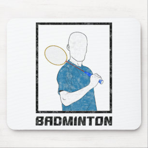 Badminton Boy Racquet Sport Man Strokes Mouse Pad