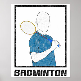 Badminton Boy Racquet Sport Man Strokes Poster