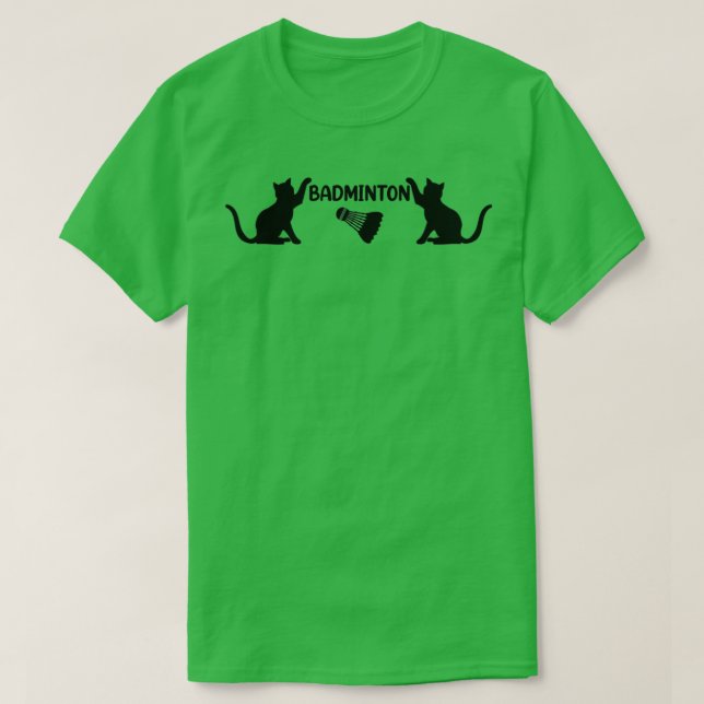 Badminton Cat Lovely Badminton Shuttlecock T T-Shirt (Design Front)