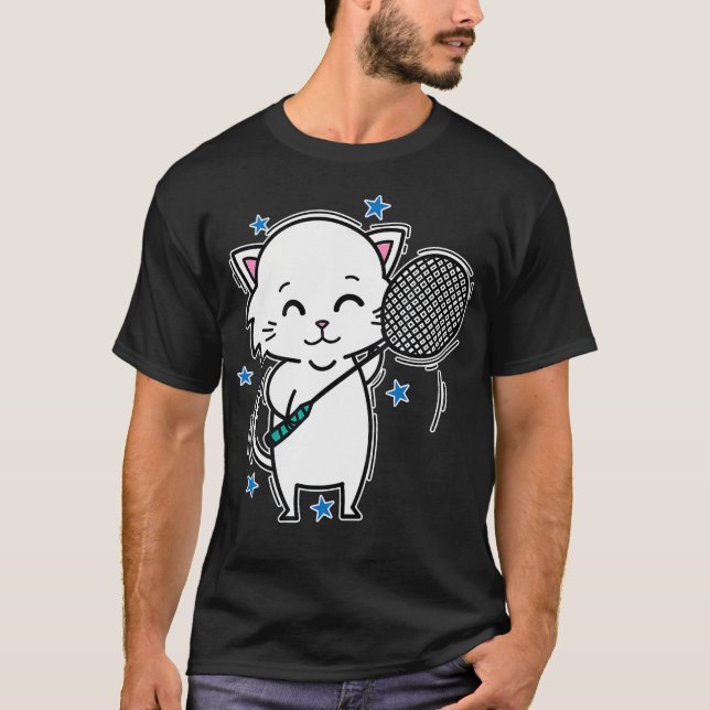 Badminton Cat T-Shirt (Front)