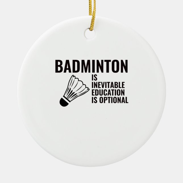 badminton ceramic tree decoration (Front)
