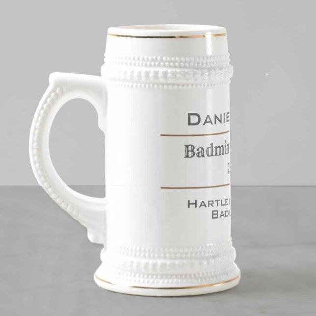 Badminton Champion Beer Stein (Creator Uploaded)
