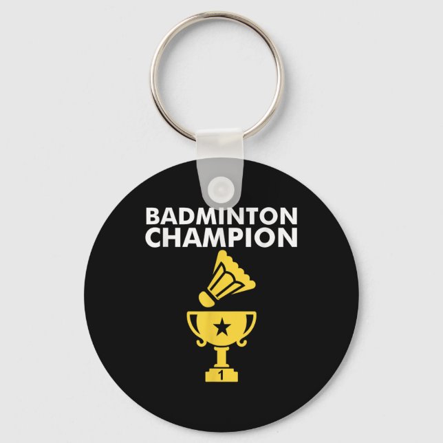 Badminton Champion Birdie  Key Ring (Front)