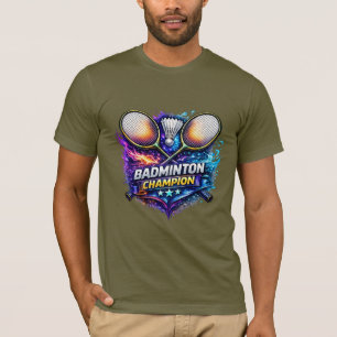 Badminton Champion Colorful Graphic Bella+Canvas T T-Shirt