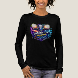 Badminton Champion Colorful Graphic Women’s Long Tri-Blend Shirt