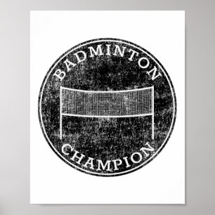 Badminton Champion Competitive Family Backyard Spo Poster
