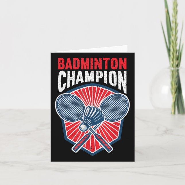 Badminton Champion Funny Badminton  Card (Front)