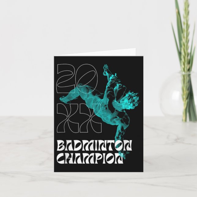 Badminton Champion Racket Shuttle Tournament Winne Card (Front)