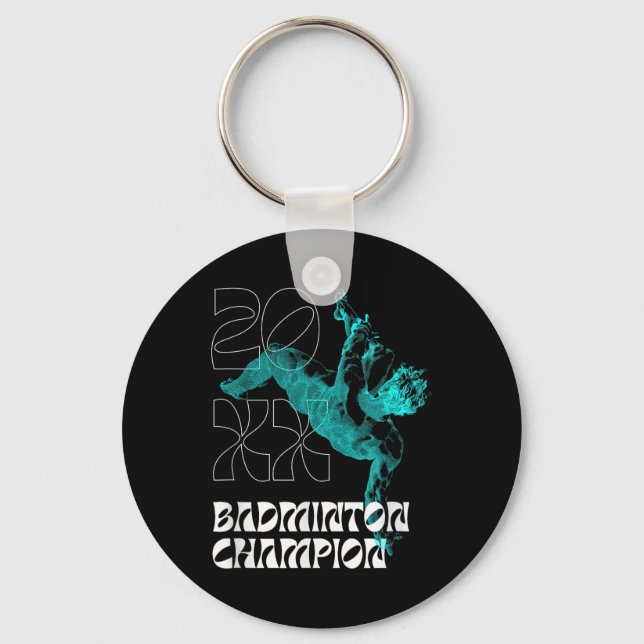 Badminton Champion Racket Shuttle Tournament Winne Key Ring (Front)