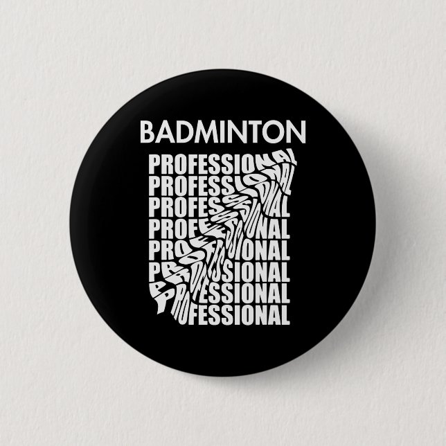 Badminton Champion Shuttle Racket Smash Tournament 6 Cm Round Badge (Front)