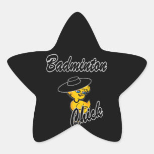 Badminton Chick #4 Star Sticker