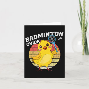 Badminton Chick Retro Chicken Birdie Women Badmint Card