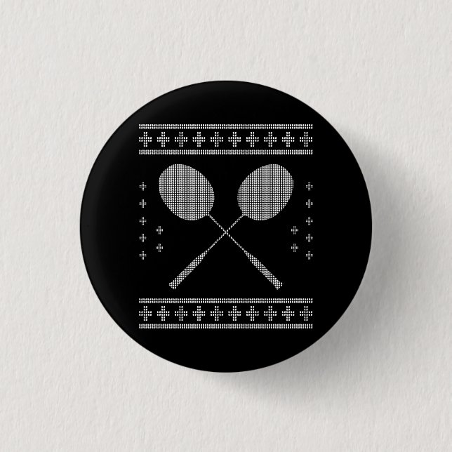 Badminton Christmas 3 Cm Round Badge (Front)