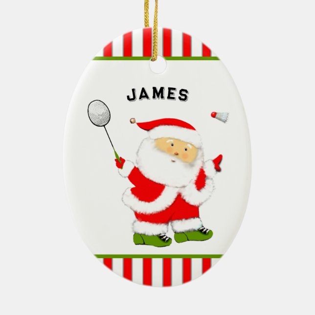 Badminton Christmas Collectable Ceramic Ornament (Back)