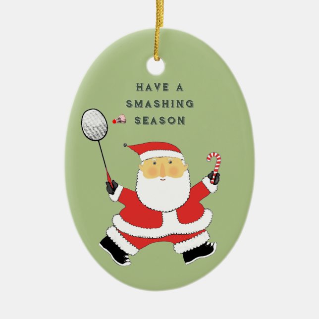 Badminton Christmas Collectible Ceramic Tree Decoration (Front)