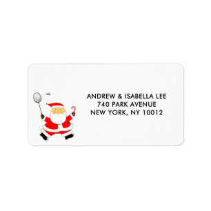 Badminton Christmas Holiday Label