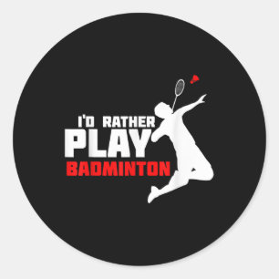 Badminton classic round sticker