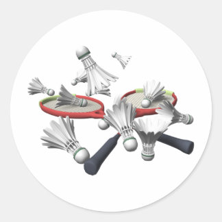 Badminton Classic Round Sticker