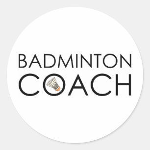 Badminton Coach Classic Round Sticker